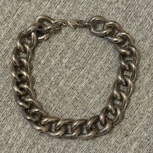 Vintage silver tone chunky chain bracelet